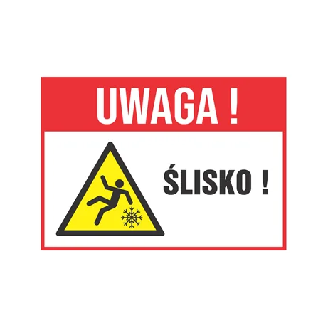 Znak ostrzegawczy: ślisko.