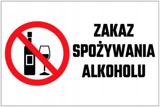 Znak zakazu spożywania alkoholu.